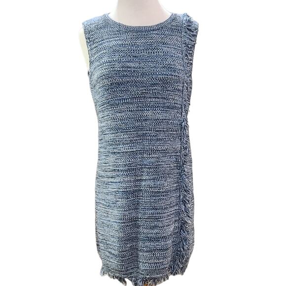 HOLDING HORSES Dresses & Skirts - Anthropologie Holding Horses Blue sweater fringe dress women's medium